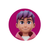 Purple Pink Gradient Man 3D Avatar Purple Pink Gradient Man 3D Avatar
